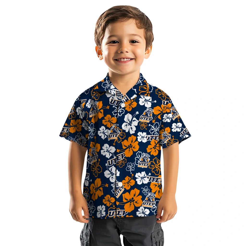 UTEP Miners Hawaiian Shirt - Hibiscus Flower Design utep miners hibiscus bloom blue hawaiian shirts top rated