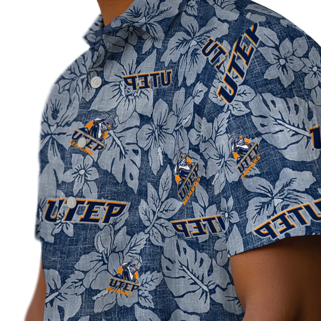 UTEP Miners Hawaiian Shirt - Hibiscus Oasis utep miners hibiscus oasis blue hawaiian shirts trendy