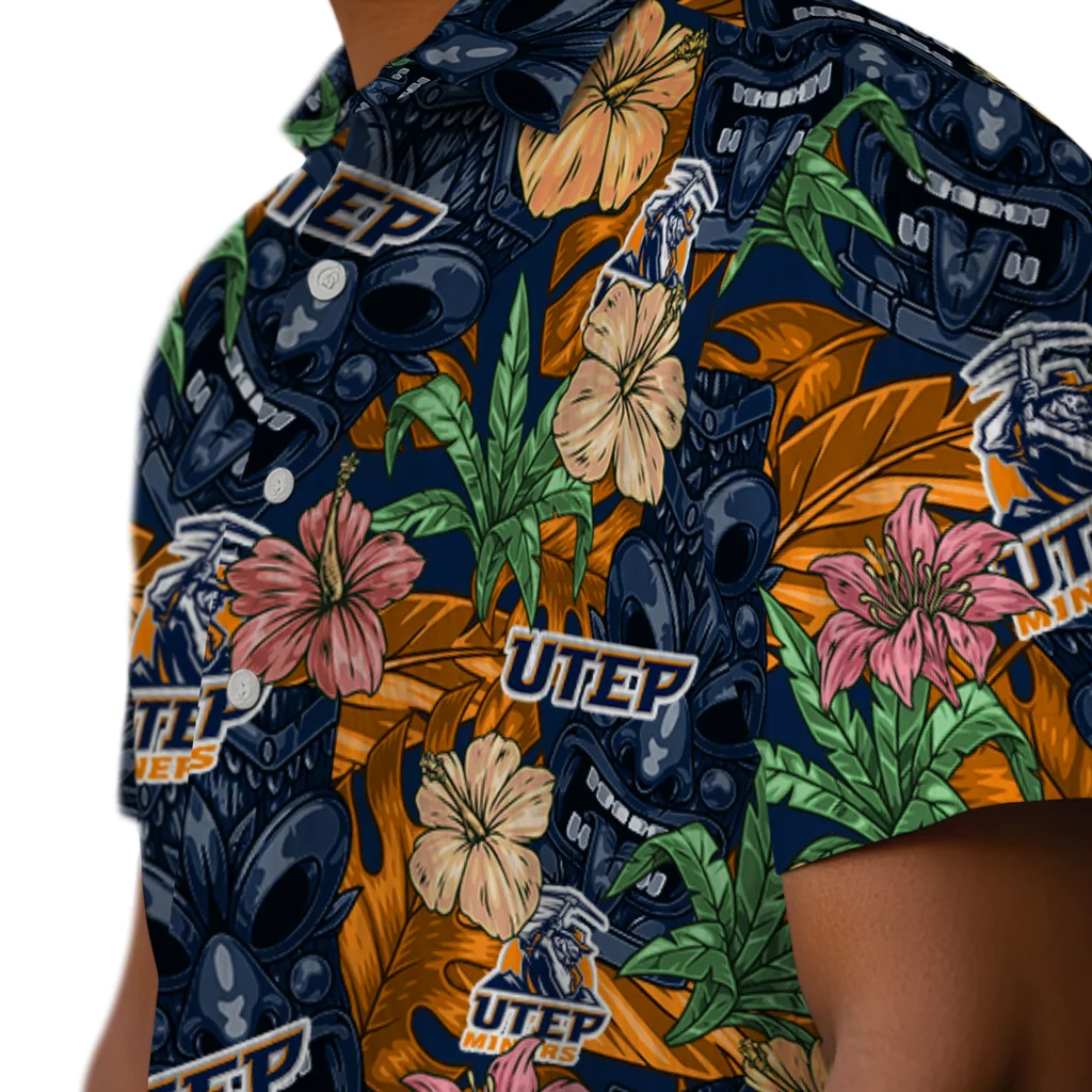 UTEP Miners Hawaiian Shirt - Hibiscus Tiki Jungle utep miners tiki jungle blue hawaiian shirts trendy