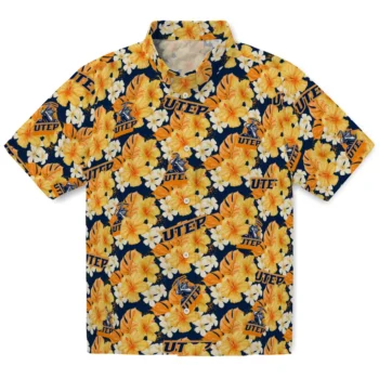 utep miners hibiscus tropics blue yellow hawaiian shirts best selling