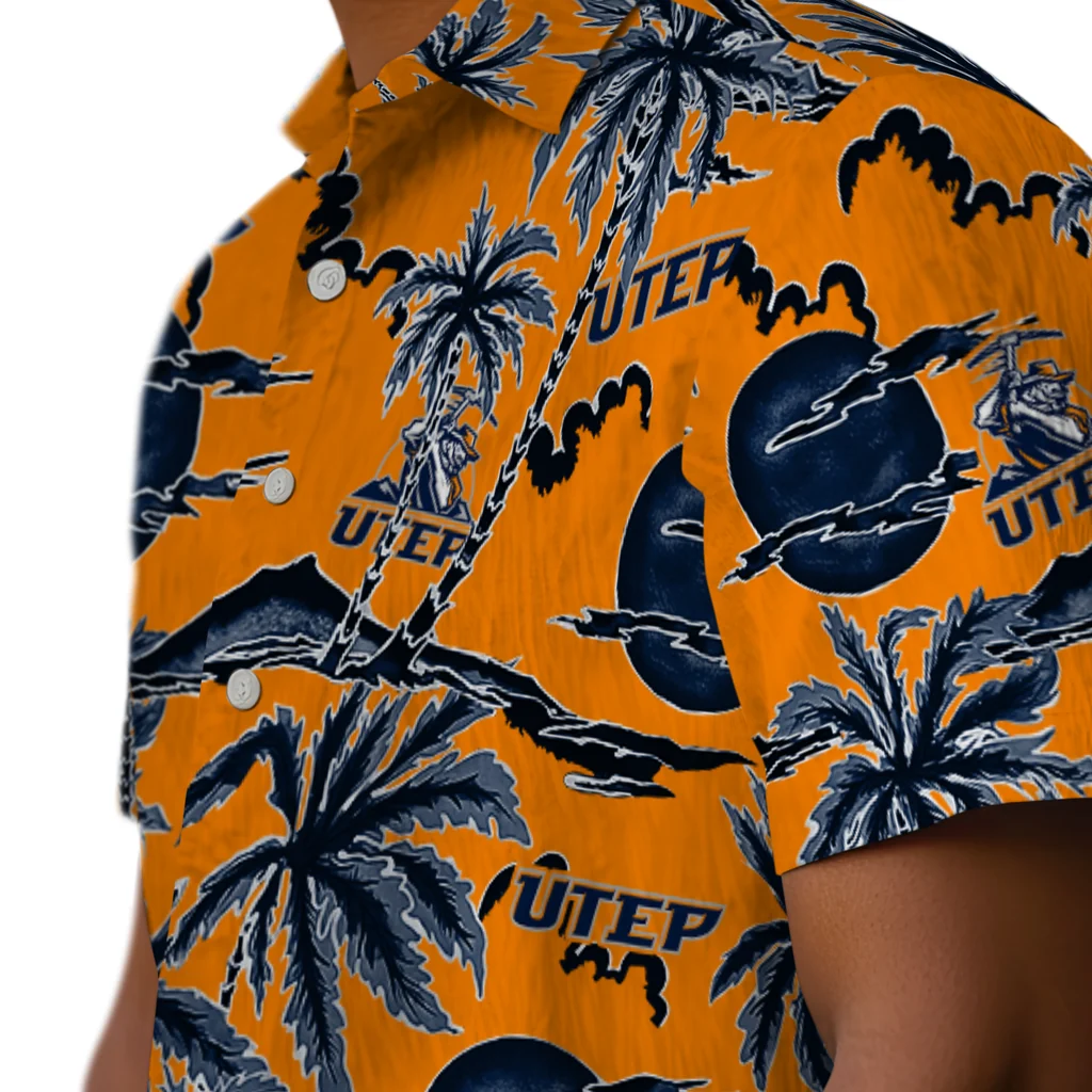 UTEP Miners Hawaiian Shirt - Palm Sunset utep miners palm sunset hawaiian shirts trendy