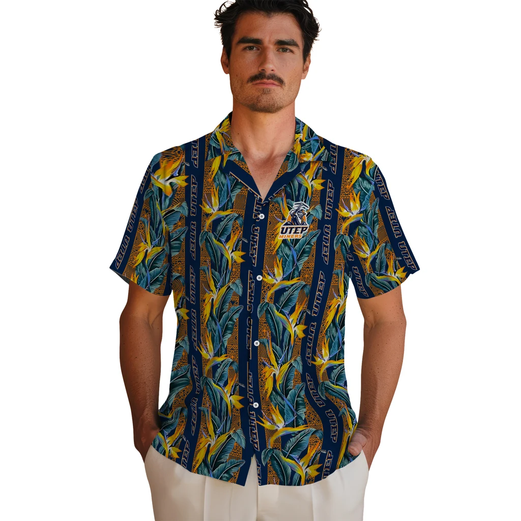 UTEP Miners Hawaiian Shirt - Paradise Vines utep miners paradise vines blue hawaiian shirts fashion forward