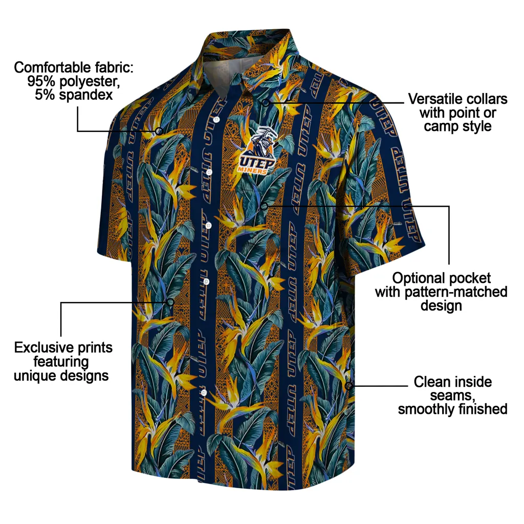 UTEP Miners Hawaiian Shirt - Paradise Vines utep miners paradise vines blue hawaiian shirts new arrival