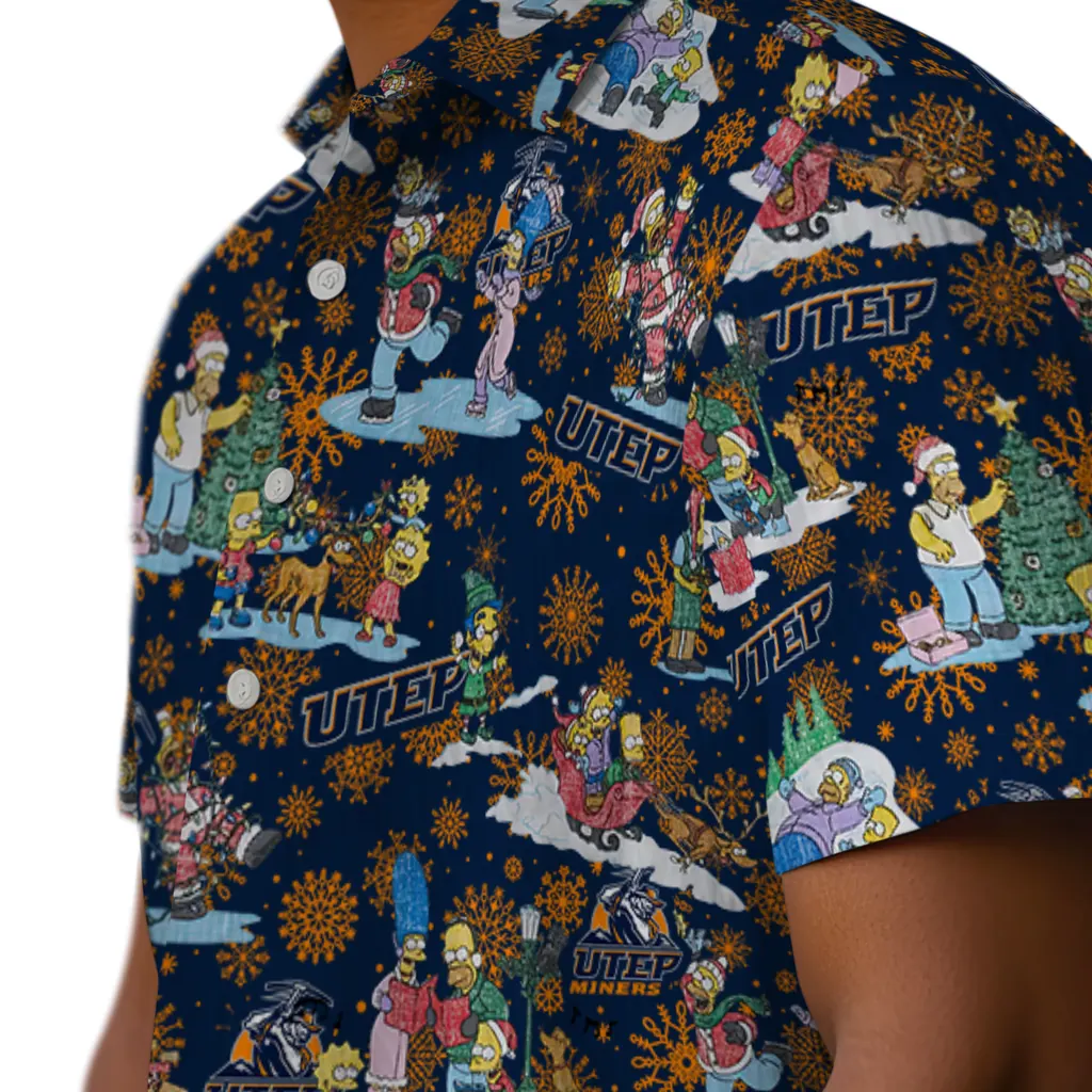 UTEP Miners Hawaiian Shirt - Simpsons Christmas utep miners simpsons christmas blue hawaiian shirts trendy