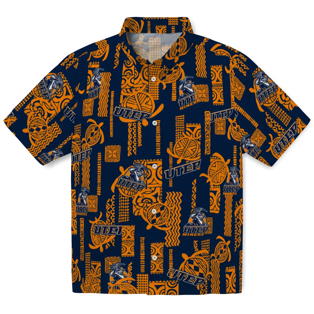 UTEP Miners Hawaiian Shirt - Turtle Lines utep miners turtle lines blue hawaiian shirts best selling