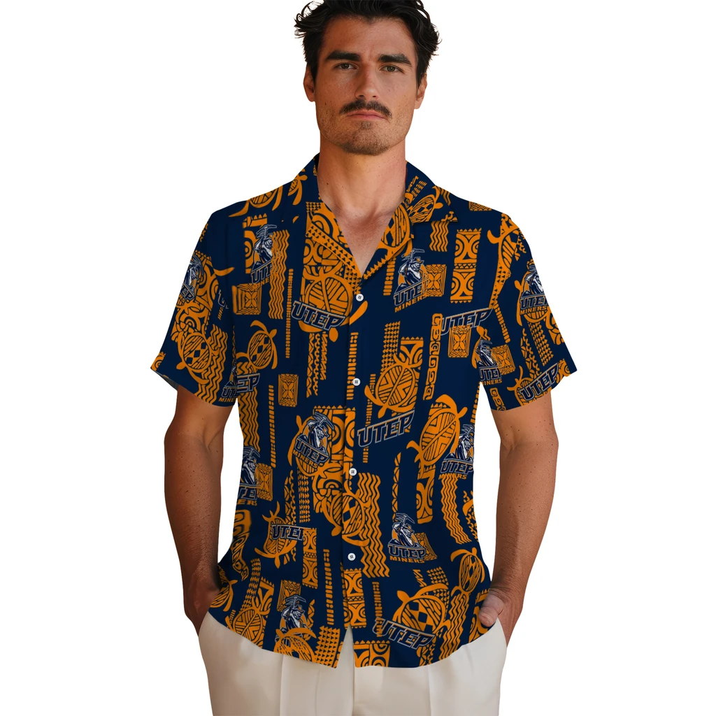 UTEP Miners Hawaiian Shirt - Turtle Lines utep miners turtle lines blue hawaiian shirts fashion forward