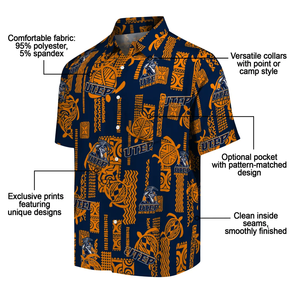UTEP Miners Hawaiian Shirt - Turtle Lines utep miners turtle lines blue hawaiian shirts new arrival