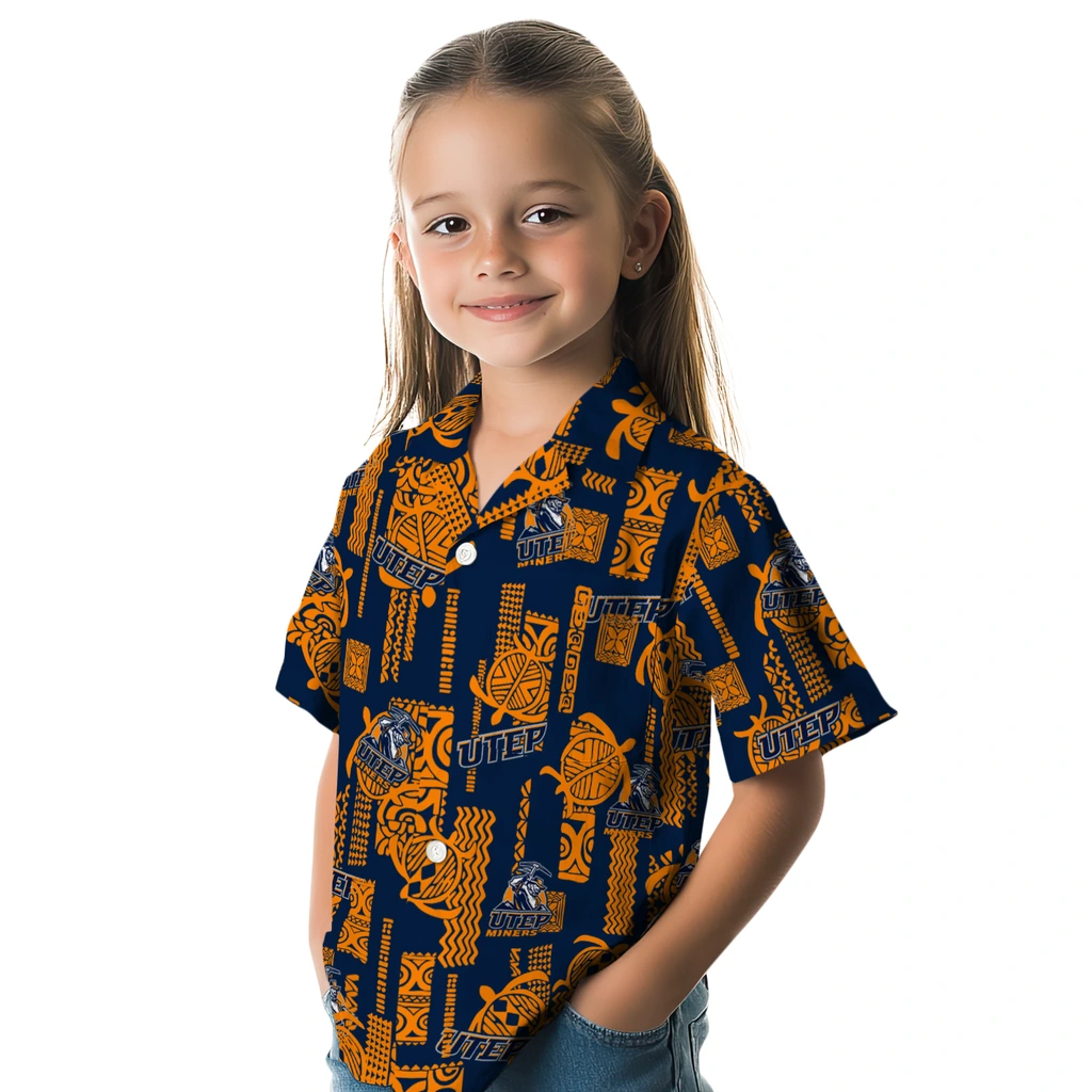 UTEP Miners Hawaiian Shirt - Turtle Lines utep miners turtle lines blue hawaiian shirts premium grade