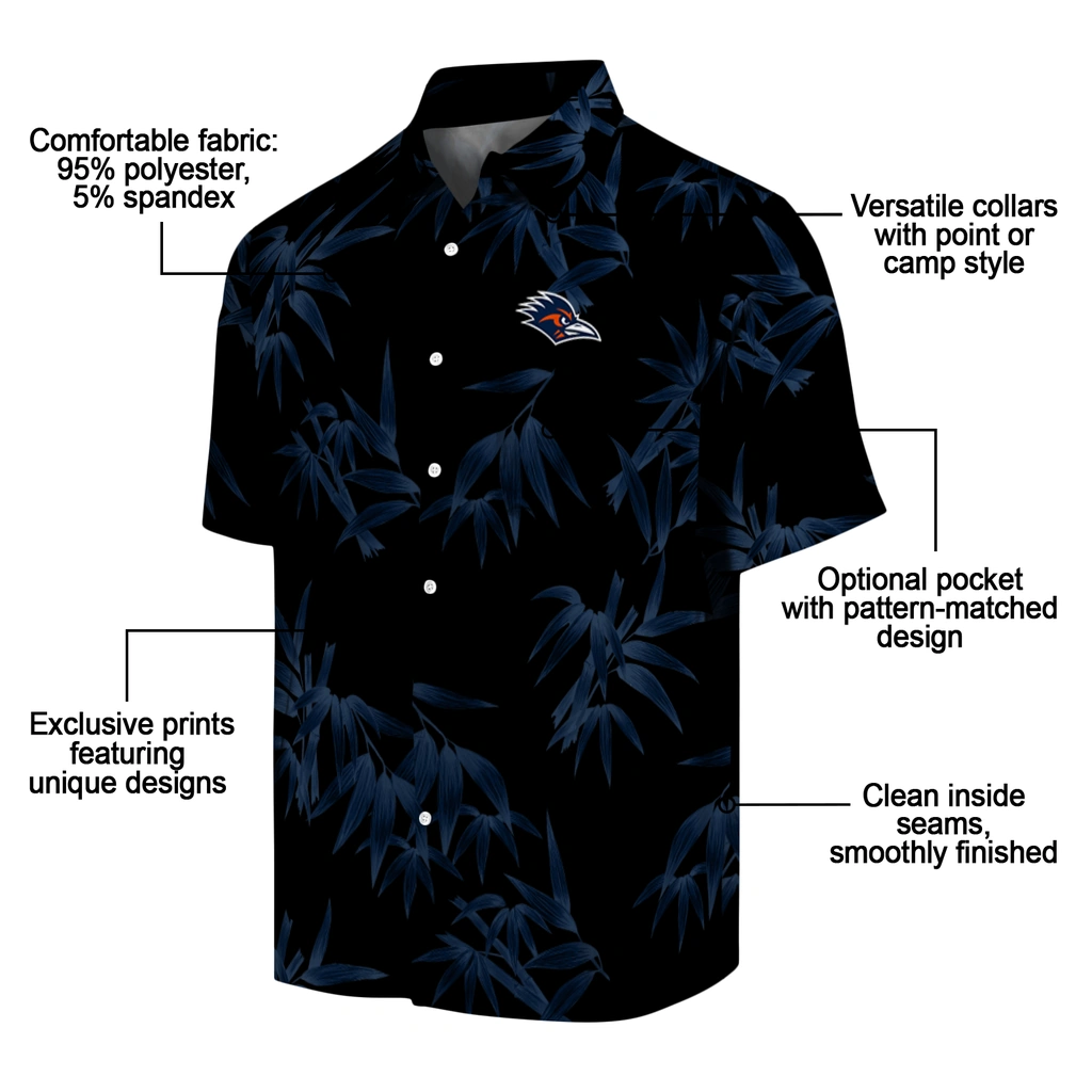 UTSA Roadrunners Hawaiian Shirt - Bamboo Branches utsa roadrunners bamboo branches orange black hawaiian shirts new arrival
