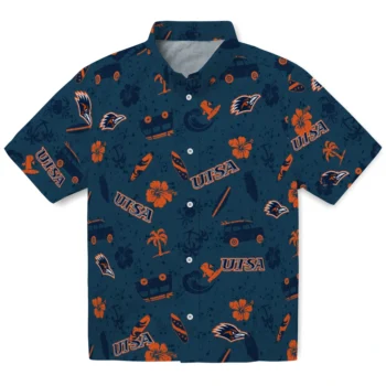 utsa roadrunners beach vibe navy hawaiian shirts best selling