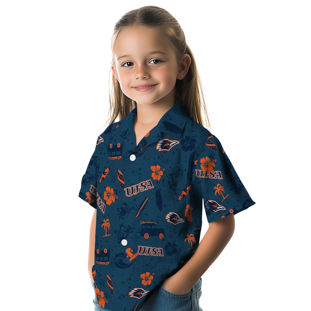 UTSA Roadrunners Hawaiian Shirt - Beach Vibe utsa roadrunners beach vibe navy hawaiian shirts premium grade