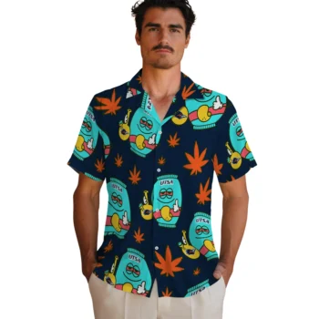 utsa roadrunners bong smile orange hawaiian shirts fashion forward