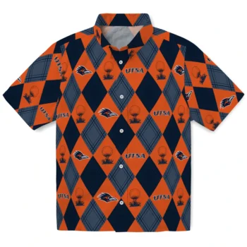 utsa roadrunners balloon plaid orange hawaiian shirts best selling