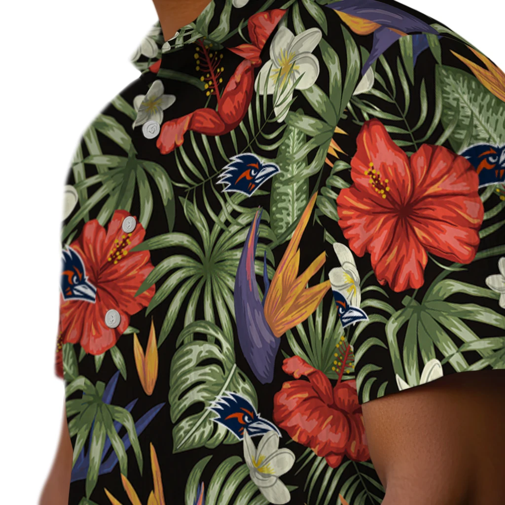 UTSA Roadrunners Hawaiian Shirt - Hawaii Floral Hibiscus utsa roadrunners hibiscus bird hawaiian shirts trendy
