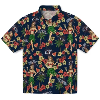 utsa roadrunners hawaiian girls design orange hawaiian shirts best selling