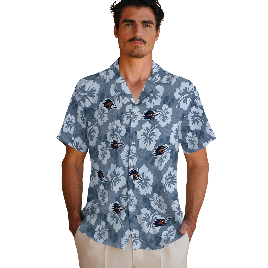 UTSA Roadrunners Hawaiian Shirt - Hibiscus Cluster utsa roadrunners hibiscus cluster orange hawaiian shirts fashion forward