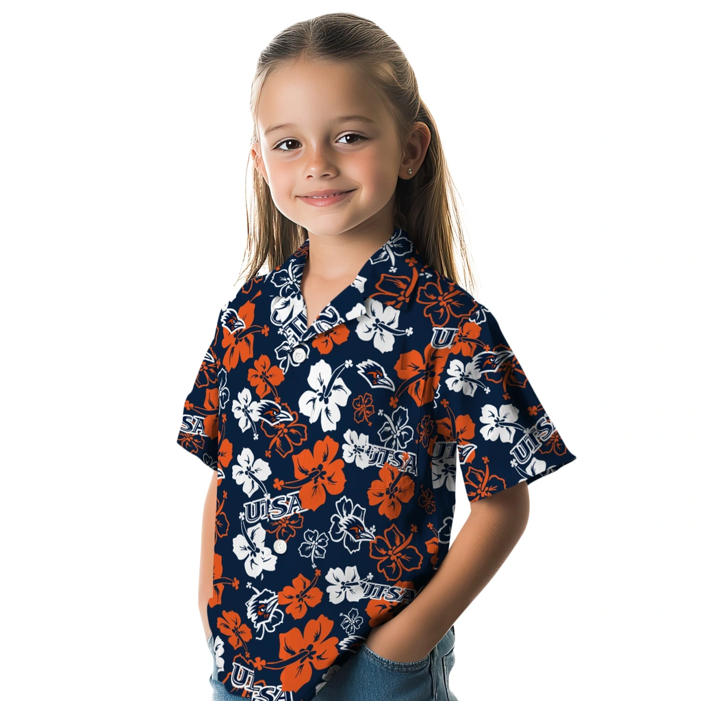 UTSA Roadrunners Hawaiian Shirt - Hibiscus Flower Design utsa roadrunners hibiscus bloom orange hawaiian shirts premium grade
