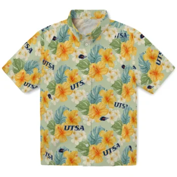 utsa roadrunners hibiscus mood pale lime yellow hawaiian shirts best selling