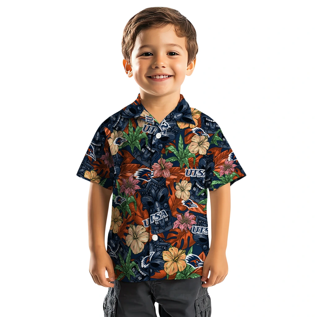 UTSA Roadrunners Hawaiian Shirt - Hibiscus Tiki Jungle utsa roadrunners tiki jungle orange hawaiian shirts top rated