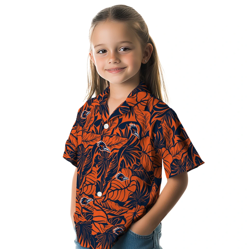 UTSA Roadrunners Hawaiian Shirt - Monstera Layer utsa roadrunners monstera layer orange hawaiian shirts premium grade