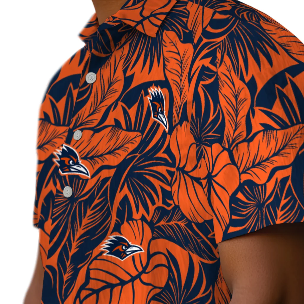 UTSA Roadrunners Hawaiian Shirt - Monstera Layer utsa roadrunners monstera layer orange hawaiian shirts trendy
