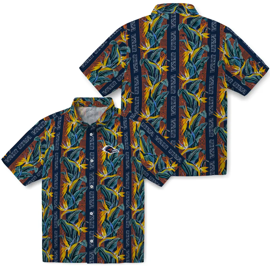 UTSA Roadrunners Hawaiian Shirt - Paradise Vines utsa roadrunners paradise vines orange hawaiian shirts high quality