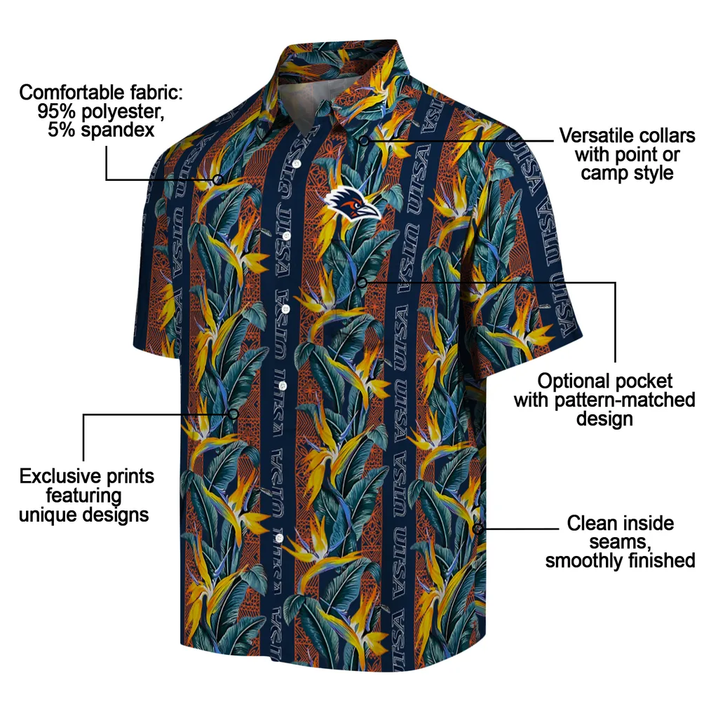 UTSA Roadrunners Hawaiian Shirt - Paradise Vines utsa roadrunners paradise vines orange hawaiian shirts new arrival