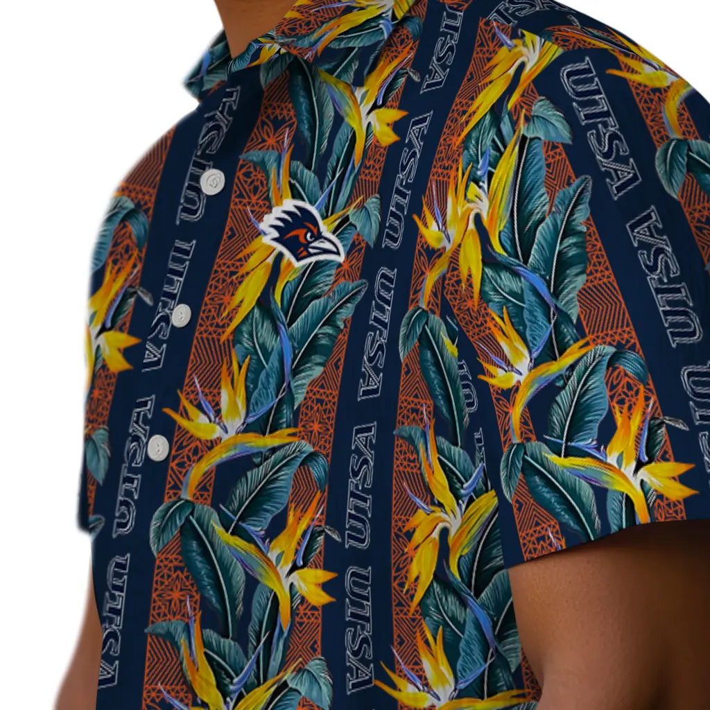 UTSA Roadrunners Hawaiian Shirt - Paradise Vines utsa roadrunners paradise vines orange hawaiian shirts trendy