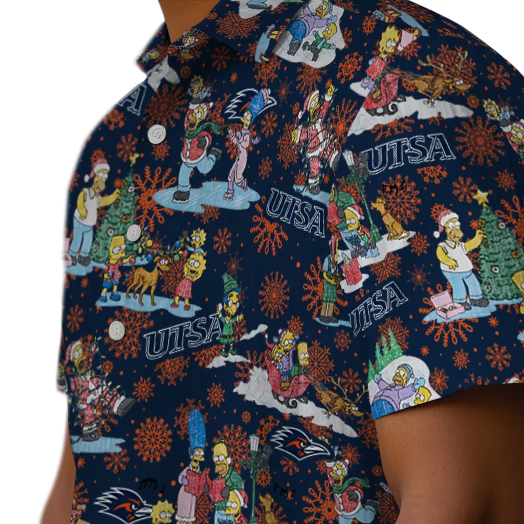 UTSA Roadrunners Hawaiian Shirt - Simpsons Christmas utsa roadrunners simpsons christmas orange hawaiian shirts trendy