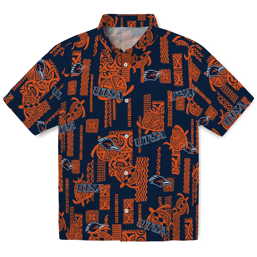 UTSA Roadrunners Hawaiian Shirt - Turtle Lines utsa roadrunners turtle lines orange hawaiian shirts best selling