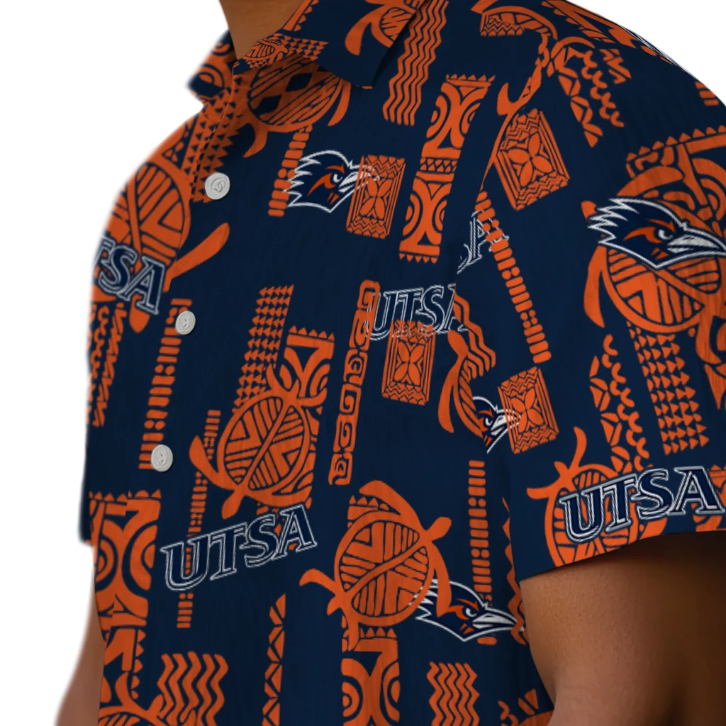UTSA Roadrunners Hawaiian Shirt - Turtle Lines utsa roadrunners turtle lines orange hawaiian shirts trendy