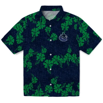 vancouver canucks hibiscus petals blue hawaiian shirts best selling
