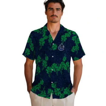 vancouver canucks hibiscus petals blue hawaiian shirts fashion forward