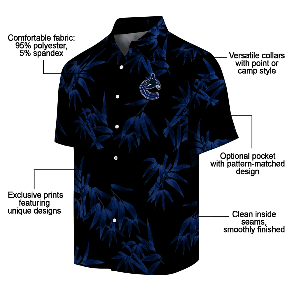 Vancouver Canucks Hawaiian Shirt - Bamboo Branches vancouver canucks bamboo branches blue black hawaiian shirts new arrival