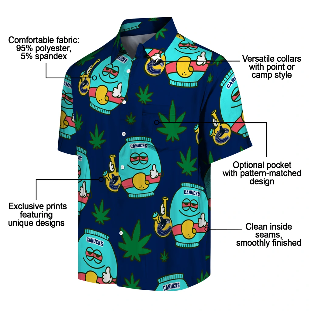 Vancouver Canucks Hawaiian Shirt - Chill Vibe vancouver canucks bong smile blue hawaiian shirts new arrival