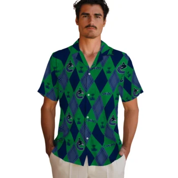vancouver canucks balloon plaid blue hawaiian shirts fashion forward