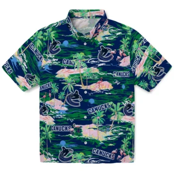 vancouver canucks flamingo retreat blue hawaiian shirts best selling