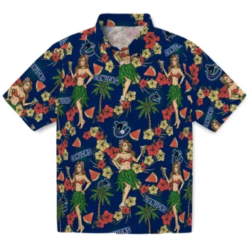 vancouver canucks hawaiian girls design blue hawaiian shirts best selling
