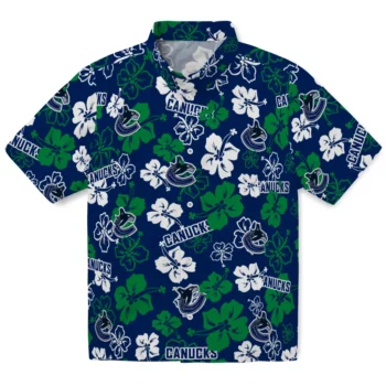 vancouver canucks hibiscus bloom blue hawaiian shirts best selling