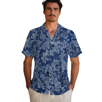 vancouver canucks hibiscus oasis blue hawaiian shirts fashion forward
