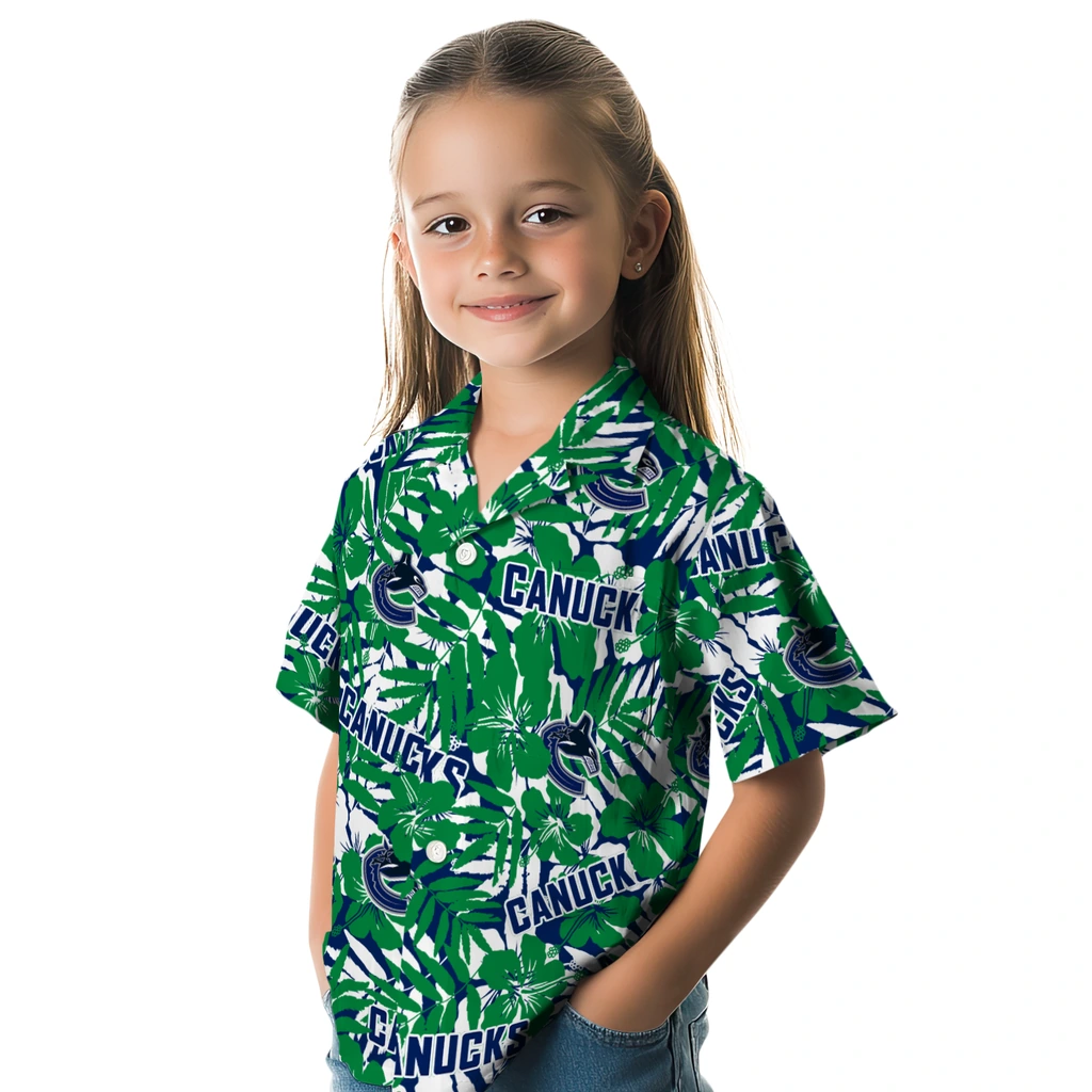 Vancouver Canucks Hawaiian Shirt - Hibiscus Overlay vancouver canucks hibiscus overlay hawaiian shirts premium grade