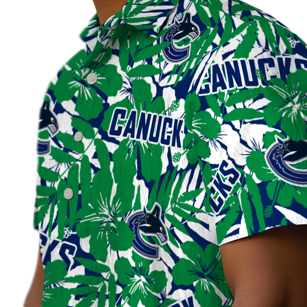 Vancouver Canucks Hawaiian Shirt - Hibiscus Overlay vancouver canucks hibiscus overlay hawaiian shirts trendy