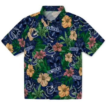 vancouver canucks tiki jungle blue hawaiian shirts best selling