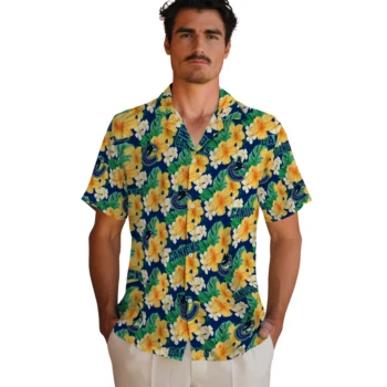 vancouver canucks hibiscus tropics blue yellow hawaiian shirts fashion forward