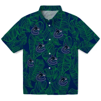 vancouver canucks leaf outline blue hawaiian shirts best selling