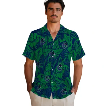 vancouver canucks monstera layer blue hawaiian shirts fashion forward