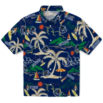 vancouver canucks palm tree island blue hawaiian shirts best selling