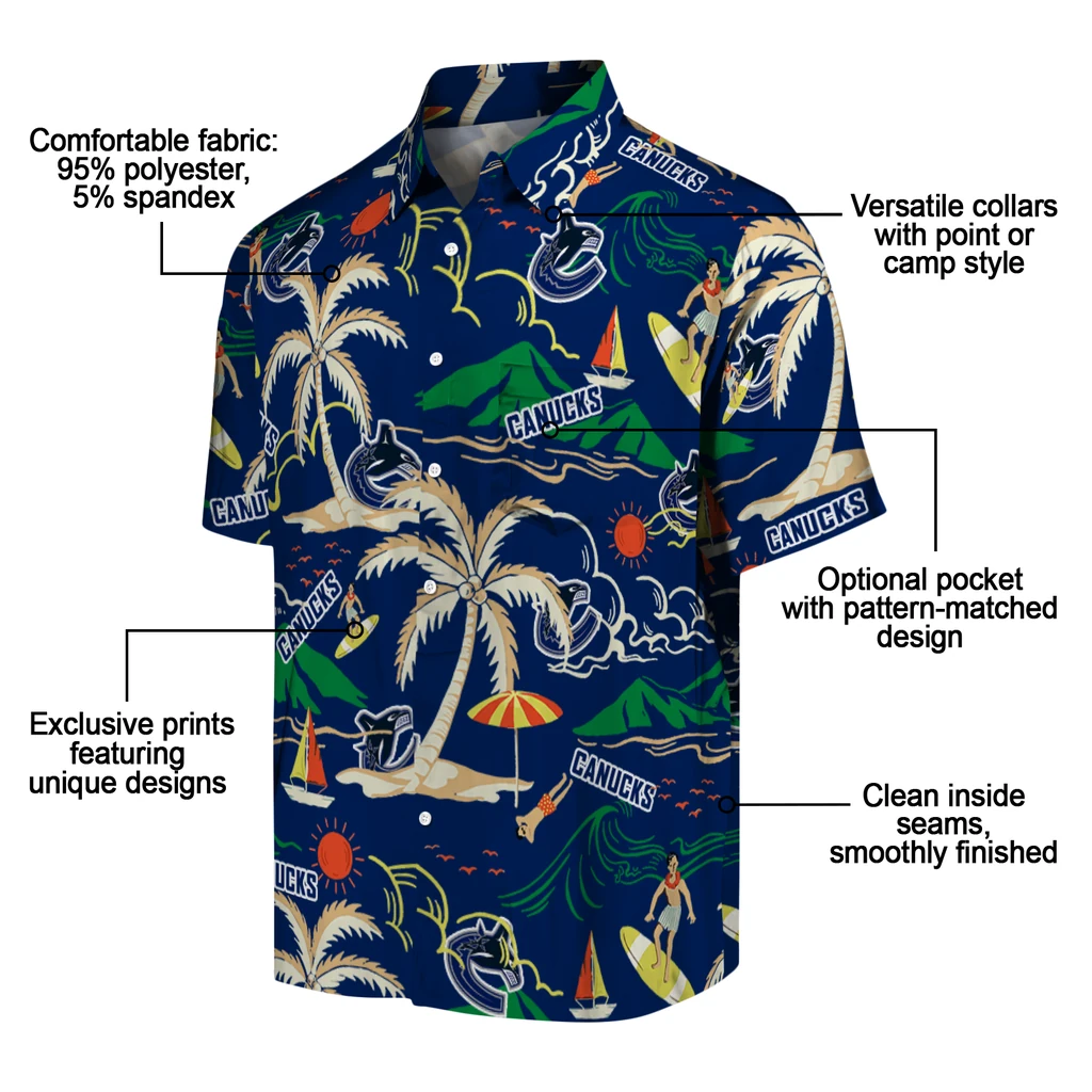 Vancouver Canucks Hawaiian Shirt - Palm Tree Island vancouver canucks palm tree island blue hawaiian shirts new arrival