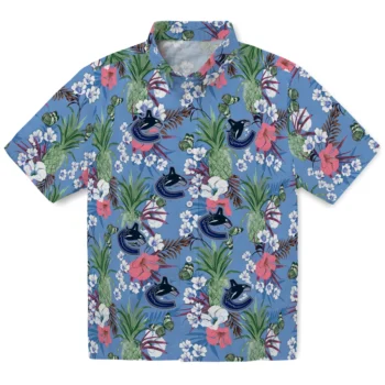 vancouver canucks pineapple bouquet best sky blue hawaiian shirts best selling
