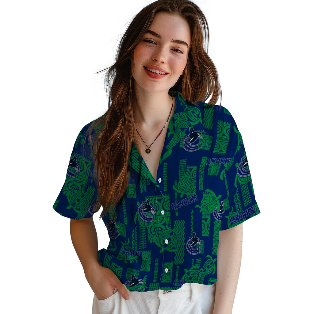 Vancouver Canucks Hawaiian Shirt - Turtle Lines vancouver canucks turtle lines blue hawaiian shirts latest model